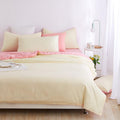 Warm Nude Pure Cotton Solid Reversible Plain Duvet Cover Set
