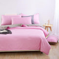 Light Rose Pure Cotton Solid Reversible Plain Duvet Cover Set