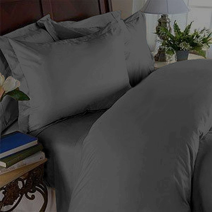 Classic Grey Solid Color Plain Duvet Cover Set