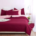 Mauve Wine Pure Cotton Solid Reversible Plain Duvet Cover Set