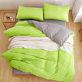 Soft Olive Pure Cotton Solid Reversible Plain Duvet Cover Set