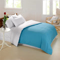 Pure Cotton Solid Reversible Sky Blue Plain Duvet Cover Set