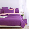 Deep Purple Pure Cotton Solid Reversible Plain Duvet Cover Set