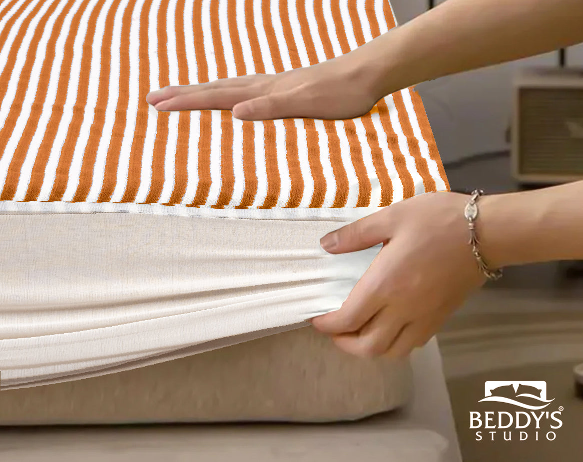 Golden Stripe Waterproof Mattress Protector