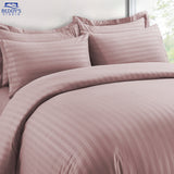 Tea Pink - Hotel Stripe Bedsheet Set