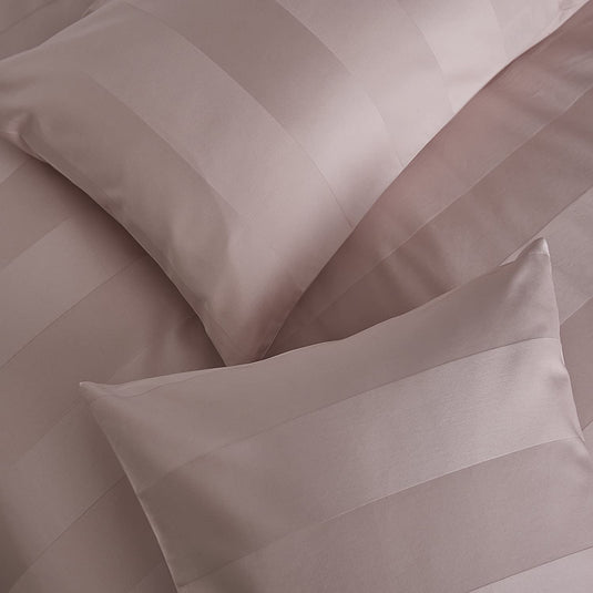 Tea Pink - Hotel Stripe Bedsheet Set