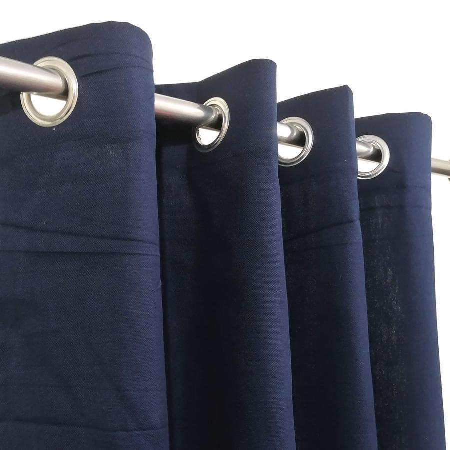 Set Of 2 Plain Blue Window Curtains Panels