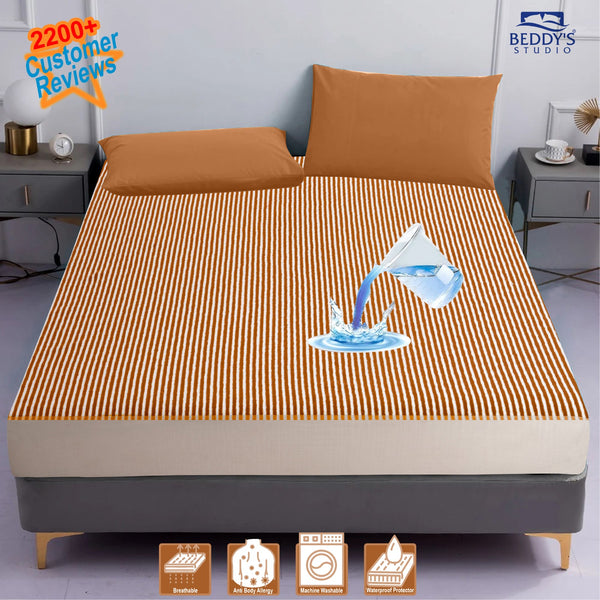 Golden Stripe Waterproof Mattress Protector