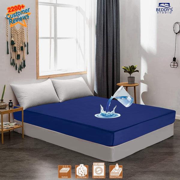 Blue Waterproof Mattress Protector