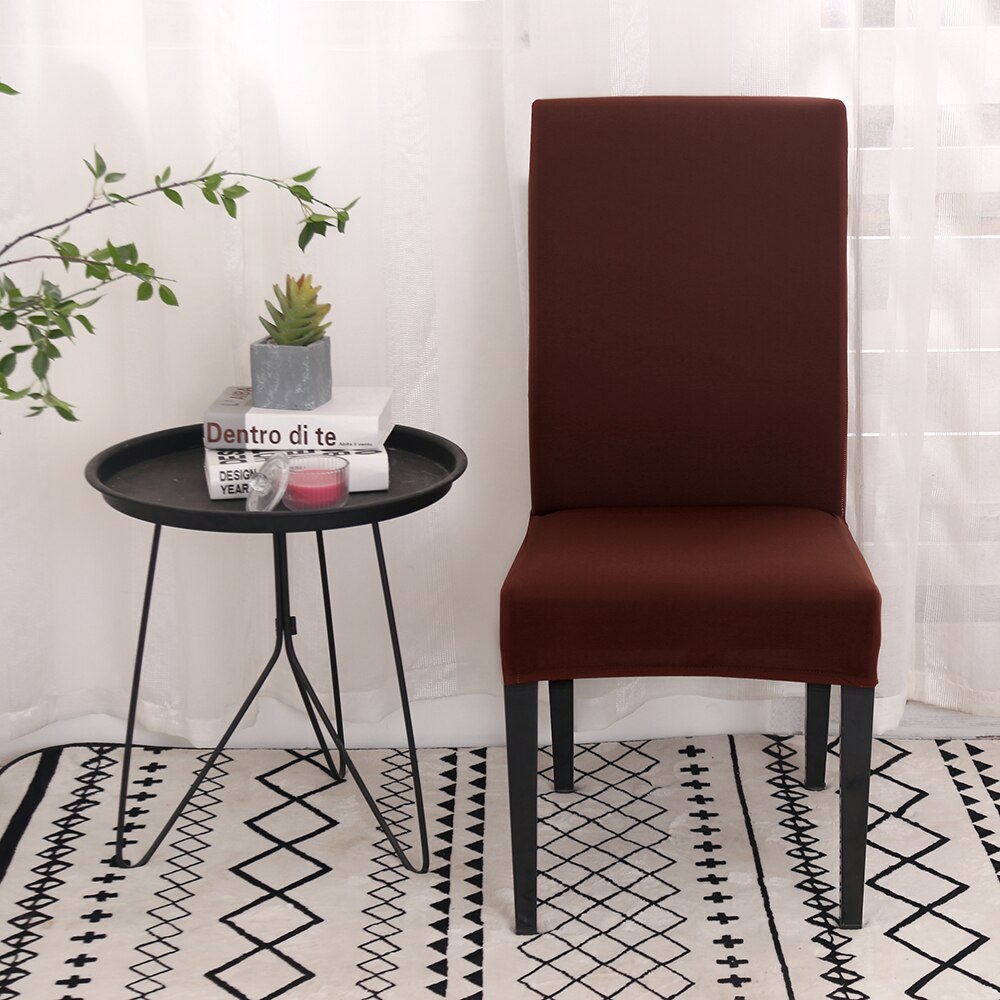 Jersey Cotton Chair Cover Set - Dark Brown