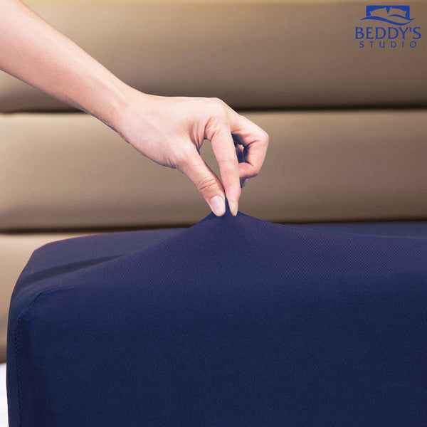 Jersey Bed Fitted Sheet - Navy Blue