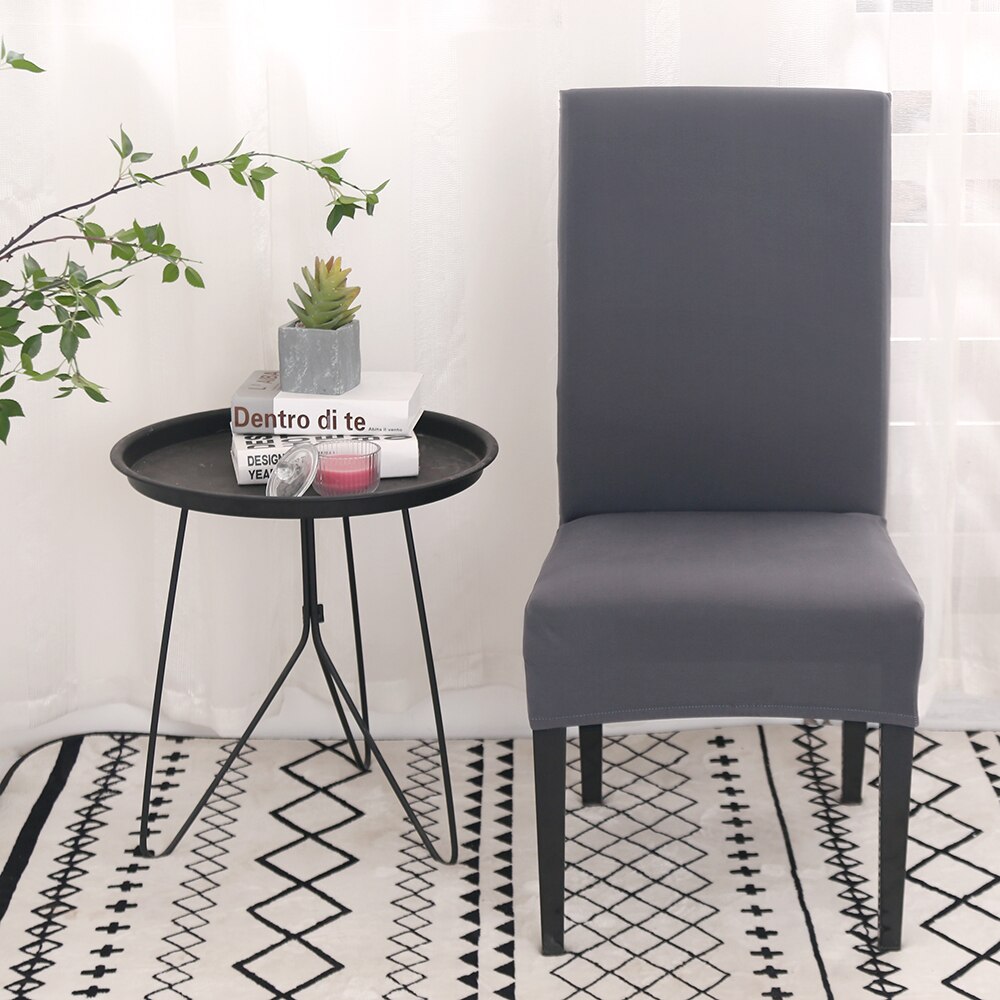 Jersey Cotton Chair Cover Set - Dark Grey